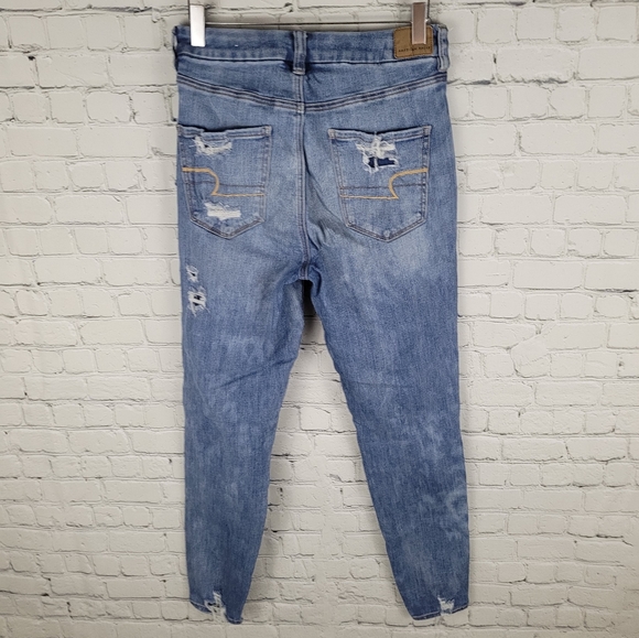 AMERICAN EAGLE | curvy hi-rise jegging distressed destroyed skinny stretch jeans - Picture 2 of 11